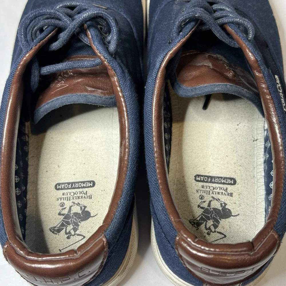 Beverly Hills Polo Club Men's Cody BP91309 Blue Leather Sneaker Shoes Size‎ 9.5